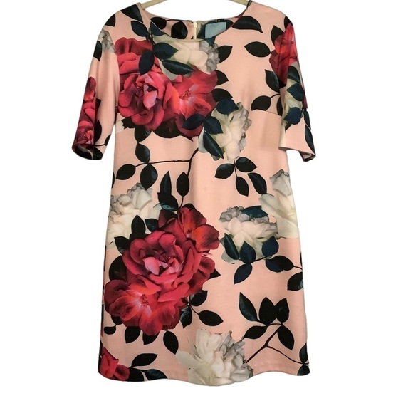 CeCe by Cynthia Steffe‎ Romantic Flower Print Shift Dress Size L - Picture 7 of 8